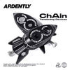 ARDENTLY CNC Chain Tensioner – black edition showing dual tension bolts and polished finish.