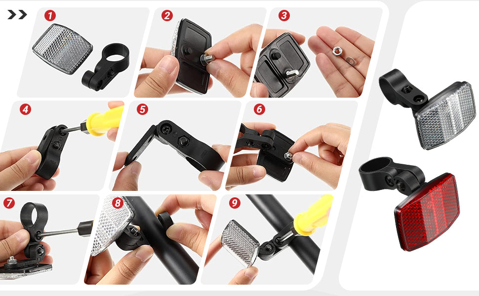Set of 6 Bicycle Reflectors | high-brightness | Convenient