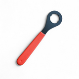 4-notch fixed cog lockring wrench with red non-slip handle – ideal for single-speed and track bikes.