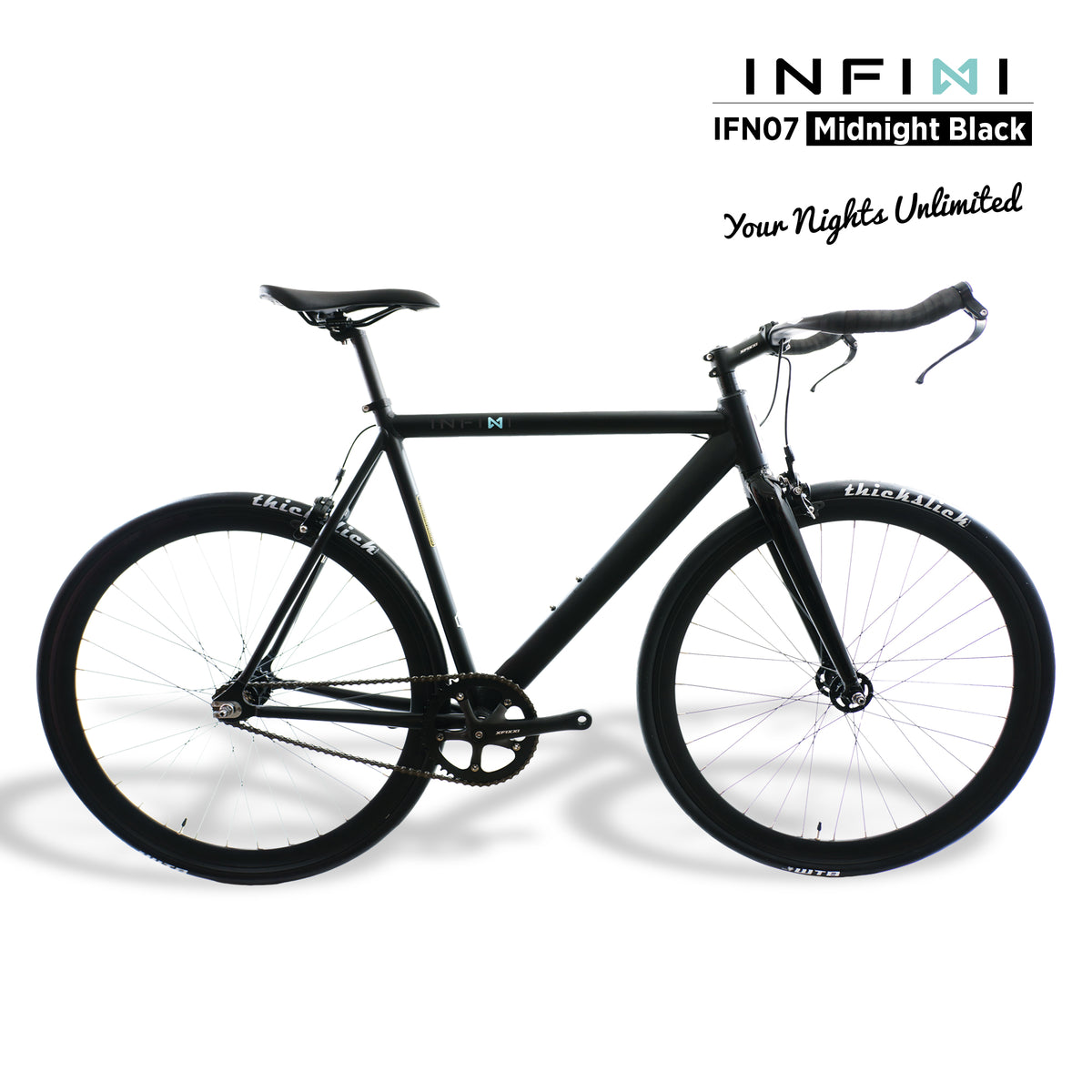 INFINI Single Speed Fixie Bike - Midnight Black (IFN07) | XFIXXI Canada