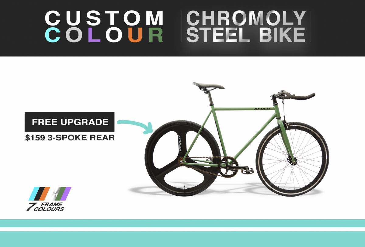 fixed gear bike upgrades XFIXXI Chromoly Steel Fixie - Single Speed Bike - Custom Colour