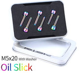 Titanium Stem Bolt Set of 6  (M5 x 20mm) - by XFIXXI Bikes Canada - oil slick in a box