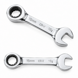 15mm pocket ratchet wrench with box end and open-end wrench