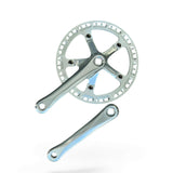 CNC crankset shown with crankarms and chainring for single-speed bikes