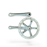 Side view of XFIXXI CNC crankset highlighting vintage design