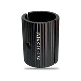 Aluminum 25.4mm to 31.8mm handlebar shim adapter in black