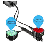 Q9 USB-Rechargeable Front & Rear Bike Light Set – IP65 Waterproof, USB-C