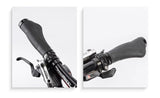 Ergonomic bike grips with anti-slip surface and lock rings