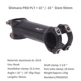 PRO PLT Alloy Stem – 100mm | 31.8mm Clamp