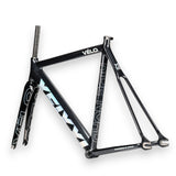 XFIXXI VÉLO Pursuit Aluminum Track Frameset - 6069 Alloy with T800 Carbon Fork - Angled View