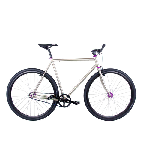 Purple Single Speed Track Bikes TrackloX Urban Bike With Gates Carbon Belt (Single Speed Edition