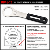 BB48-12 bottom bracket wrench dimensions and specifications