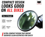 Compact low-profile CATEYE BM-45 bar end bike mirror mounted on bicycle handlebars