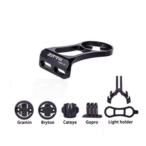 CNC Alloy Multi-Mount Computer Bracket – Garmin, Bryton, Cateye, and GoPro compatible bike mount made from precision-machined aluminum alloy.
