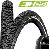 Close-up of the Continental Contact Spike 120 winter tread and Reflex sidewall