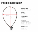 HideLock handlebar cable lock dimensions and specifications