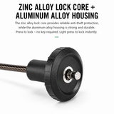 HideLock zinc alloy lock core and aluminum housing