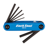 Angled view of Park Tool AWS-10 fold-up hex wrench set opened