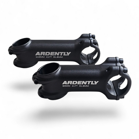 ARDENTLY Alloy Bike Stem ±17° in matte black finish – lightweight forged aluminum stem.