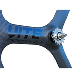 T800 3K matte carbon 3-spoke rear wheel for fixed gear bikes