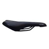 Side profile of Selle Royal Memory Foam Comfort Saddle showing ergonomic shape, memory foam padding and durable steel rails.