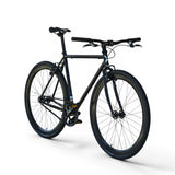 Angled view of the XFIXXI TrackloX fixed gear bicycle featuring a Gates Carbon Belt Drive, chromoly frame and urban all-road geometry.