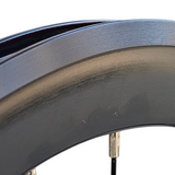 Close-up of XFIXXI 700C rear wheel 40mm deep dish rim for fixie and single speed bikes