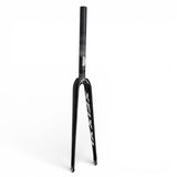 XFIXXI full carbon fibre front fork in gloss black front view