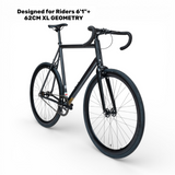 XFIXXI Premiere V3 62cm XL midnight shadow fixed gear single speed bike with 62cm XL geometry for riders 6'1"+
