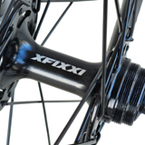 Close-up of XFIXXI double fixed hub on 700C fixie and single speed rear wheel