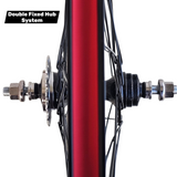 Side view of XFIXXI 700C rear wheel showing deep dish rim profile and hub
