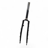 XFIXXI steel fork lugged crown detail in gloss black finish