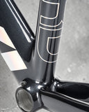 Close-up of bottom bracket area on XFIXXI VELO Pursuit track frameset