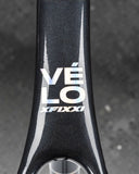 Rear view of XFIXXI VELO carbon fork for track frameset