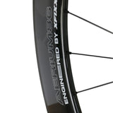 Close-up of XFIXXI VITE AERIUM86 carbon rim with branding detail