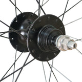 Close-up of XFIXXI VITE AERIUM86 rear hub with stainless steel spokes