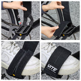 Step-by-step installation of the Midnight Black XFIXXI VITE Pedal Strap on a CNC Premium Pedal, demonstrating secure attachment and proper foot placement for fixed-gear and single-speed cycling. - by XFIXXI