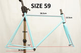 Warehouse Deals - Chromoly Steel Fixie Frame Set - dimensions of size 59 - by XFIXXI bikes 