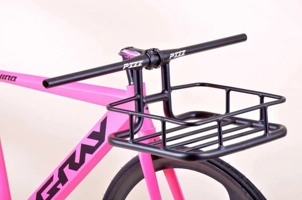 fixed gear bike basket Aluminum One-piece City Bike Handlebar Basket Carrier