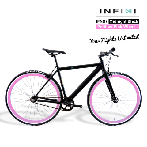 INFINI - IFN07P - Midnight Black Petit (XS) Pink Wheels - By XFIXXI BIKES 