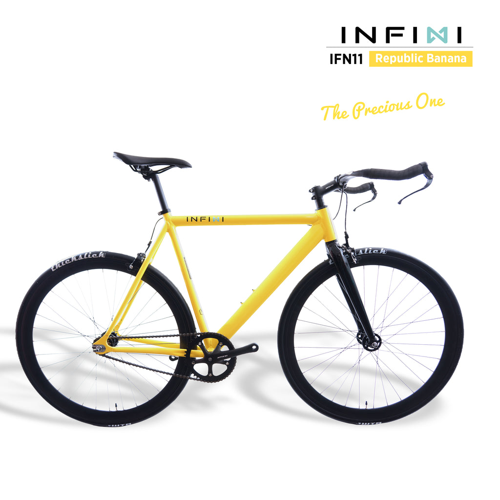 bikes with one gear INFINI Single Speed Fixie Bike - Republic Banana (IFN11)
