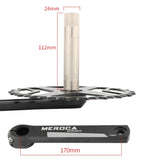 MEROCA 48T 170MM Ultra Light Hollow Tech Crank set - by XFIXXI - dimensions