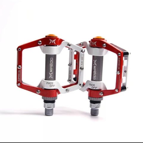 XFIXXI - Anti-Slip Dual Bearing Oversized Platform Pedals - red