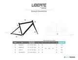 Liberté All-terrain-ready Single Speed Bike - LBT14 - Midnight Black - size and geometry