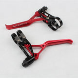 CNC ultra-lightweight brake lever set in red for 22.2 mm flat and riser bars