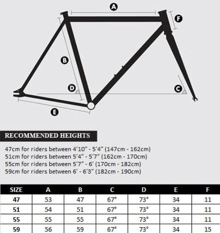 Fixie Bike Frame Size Bike To Height Colours Of Life Series L