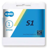 KMC S1 Brown Single Speed Chain retail packaging, 1/2" x 1/8", 112 links