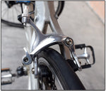 Single Speed Bikes AND Road Bikes Rim Brake Calipers - Polished Nickel Finish - by xfixxi bikes - installation sample