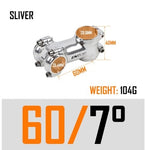 UNO Aluminum Head Stem - Polished Nickel Finish (60 mm) - by xfixxi bikes - measurements